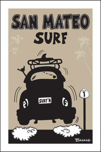 SAN MATEO ~ SURF RUN ~ SURF BUG TAIL AIR ~ 12x18