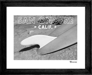 SAN ONOFRE ~ CALIF ~ 10'11" HOBIE SURFBOARD ~ CLASSIC FIN ~ 16x20