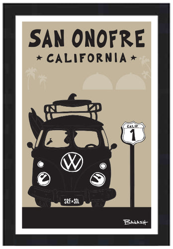 SAN ONOFRE ~ SURF BUS GRILL ~ SONGS ~ 12x18