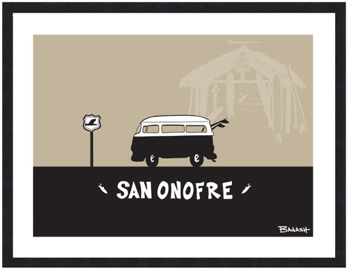 SAN ONOFRE ~ SURF BUS ~ OLD MANS SHACK ~ 16x20