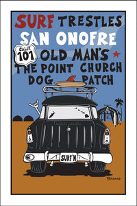 SAN ONOFRE ~ SURF NOMAD ~ SURF BREAKS ~ SAND LINES ~ 12x18