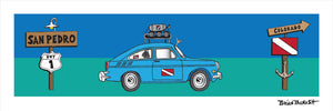 SAN PEDRO ~ SCUBA VW FASTBACK ~ BLUE ~ 8x24
