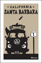 Load image into Gallery viewer, SANTA BARBARA ~ SURF BUS GRILL ~ BLACK N TAN ~ 12x18