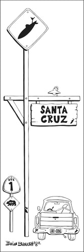 SANTA CRUZ ~ TOWN SURF XING ~ HWY 1 ~ 8x24