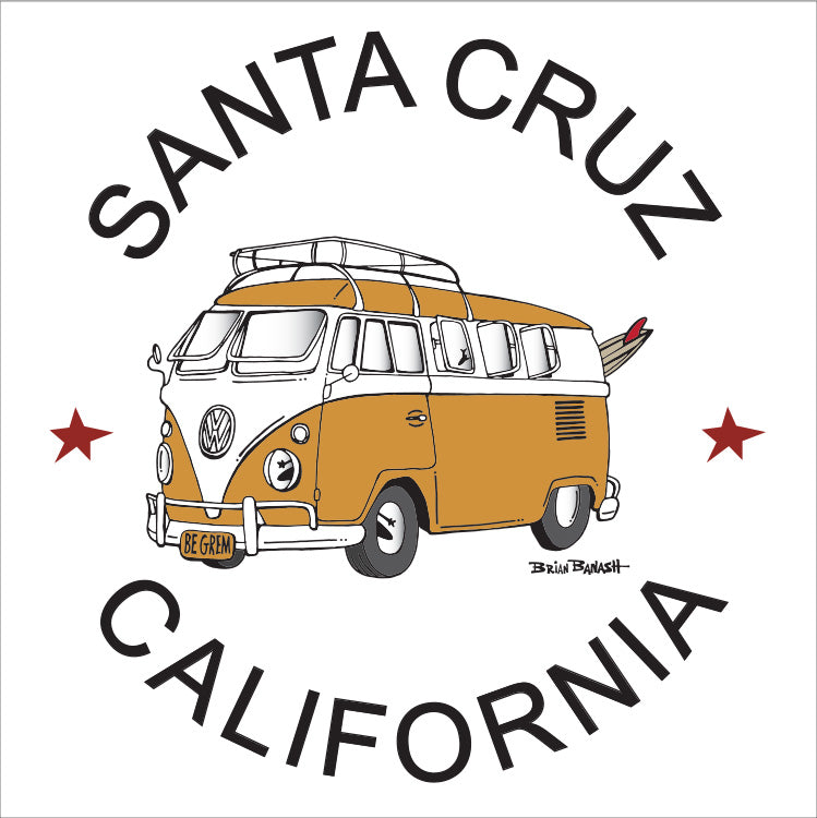 SANTA CRUZ ~ CALIFORNIA ~ CALIF STYLE SURF BUS ~ 12x12
