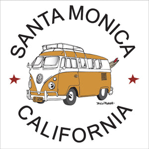 SANTA MONICA ~ CALIF STYLE BUS ~ 12x12