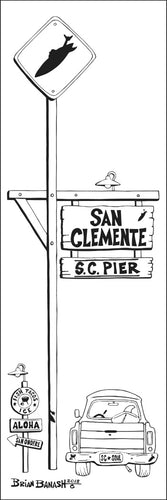 SAN CLEMENTE ~ TOWN SURF XING ~ SC PIER ~ 8x24