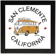 Load image into Gallery viewer, SAN CLEMENTE ~ CALIFORNIA ~ CALIF STYLE VW BUS ~ 12x12