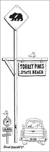 TORREY PINES STATE BEACH ~ TOWN SIGN ~ SURF XING ~ 8x24