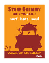 Load image into Gallery viewer, STONE GREMMY SURF ~ BE GREM ~ STACKED ~ WHITE ~ HAT