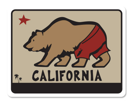CALIFORNIA ~ SURF BEAR ~ STICKERS (15) ~ 4x3