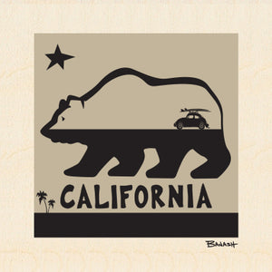 CALIFORNIA ~ BEAR ~ SURF BUG ~ 6x6