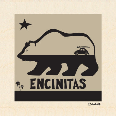 ENCINITAS ~ CALIF BEAR ~ SURF BUG ~ 6x6