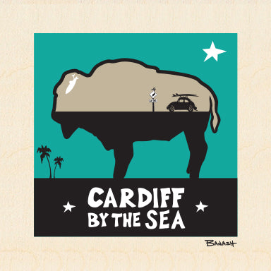 CARDIFF BY THE SEA ~ CALIF BUFFALO ~ SURF BUG ~ 6x6