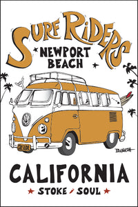 NEWPORT BEACH ~ SURF RIDERS ~ 12x18