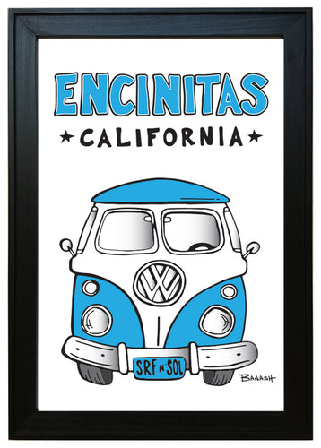 ENCINITAS ~ SIMPLE VW BUS GRILL ~ 12x18