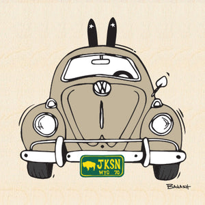 JACKSON HOLE ~ SKI VW BUG GRILL ~ 6x6