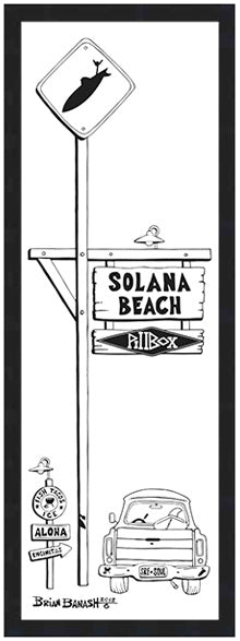 SOLANA BEACH ~ PILLBOX ~ SURF XING ~ 8x24