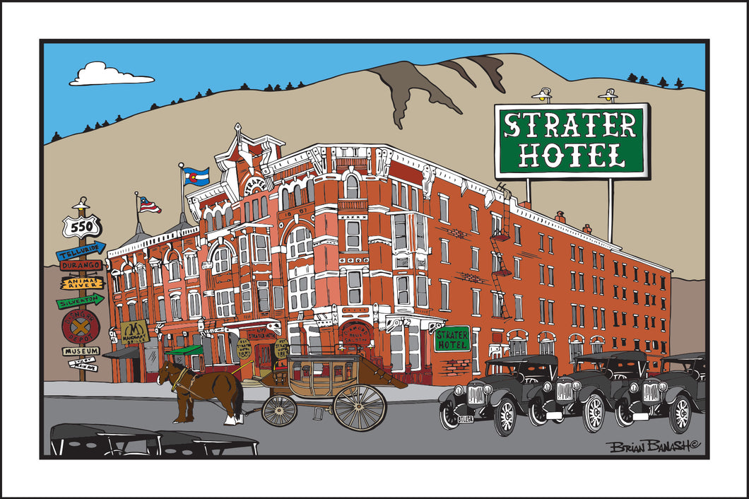STRATER HOTEL ~ HISTORIC DOWNTOWN ~ DURANGO ~ HWY 550 ~ 12x18
