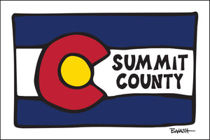 SUMMIT COUNTY ~ COLORADO FLAG ~ LOOSE ~ 12x18