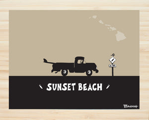 SUNSET BEACH ~ SURF PICKUP ~ 16x20