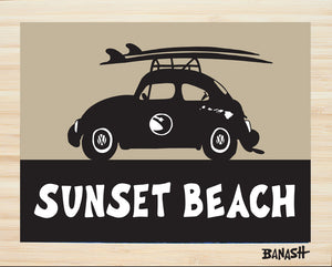 SUNSET BEACH ~ SURF BUG ~ 16x20