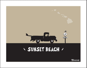 SUNSET BEACH ~ SURF PICKUP ~ 16x20