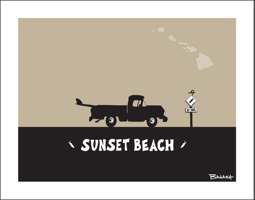SUNSET BEACH ~ SURF PICKUP ~ 16x20