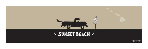 SUNSET BEACH ~ SURF PICKUP ~ 8x24