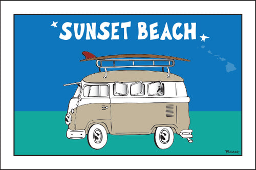 SUNSET BEACH ~ SURF BUS ~ 12x18
