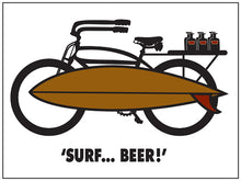 Load image into Gallery viewer, SURF BEER ~ AUTOCYCLE ~ SURFBOARD ~ 16x20