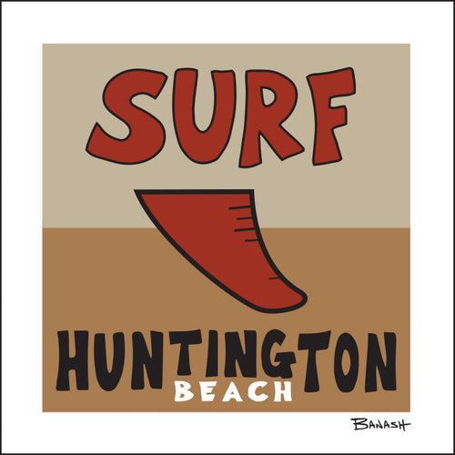 SURF ~ HUNTINGTON BEACH ~ RED FIN ~ 12x12