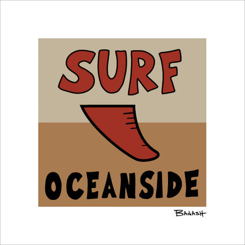 SURF ~ OCEANSIDE ~ RED FIN ~ 12x12