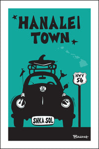 HANALEI TOWN ~ SURF BUG GRILL ~ 12x18