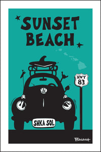 SUNSET BEACH ~ SURF BUG GRILL ~ 12x18