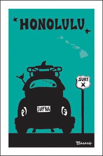 HONOLULU ~ SURF BUG TAIL ~ 12x18