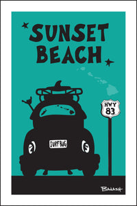 SUNSET BEACH ~ SURF BUG TAIL ~ 12x18