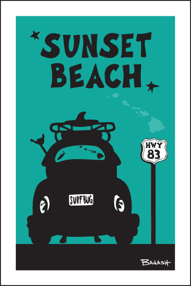 SUNSET BEACH ~ SURF BUG TAIL ~ 12x18