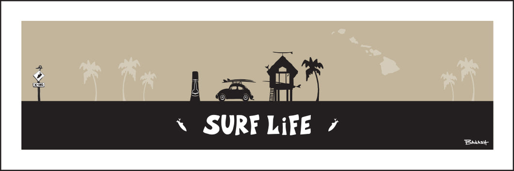 SURF LIFE ~ SURF BUG ~ TIKI ~ HAWAII ~ 8x24
