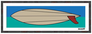SURF MOB ~ RED FIN LONGBOARD ~ CARDIFF BY THE SEA ~ 8x24