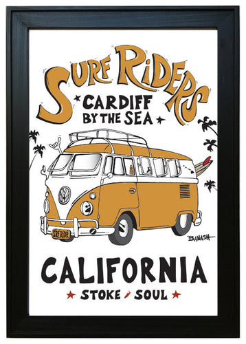 CARDIFF BY THE SEA ~ SURF RIDERS ~ 12x18