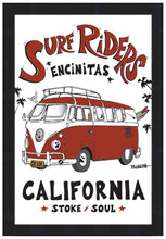 Load image into Gallery viewer, ENCINITAS ~ SURF RIDERS ~ CALIF STYLE BUS ~ 12x18