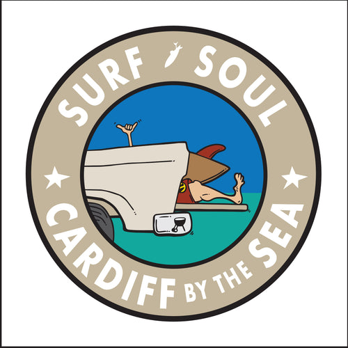 SURF SOUL ~ CARDIFF BY THE SEA ~ TAILGATE SURF GREM ~ 12x12