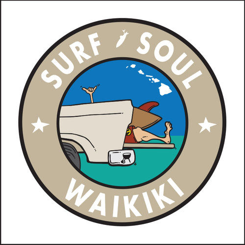 SURF SOUL ~ WAIKIKI ~ TAILGATE SURF GREM ~ 12x12