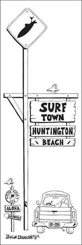 HUNTINGTON BEACH ~ SURF TOWN ~ SURF XING ~ 8x24