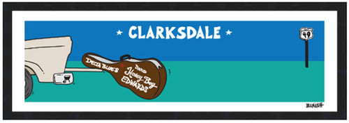 CLARKSDALE ~ HONEYBOY TAILGATE BLUES GUITAR ~ 8x24