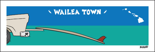 WAILEA TOWN ~ TAILGATE SURFBOARD ~ 8x24