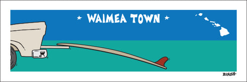 WAIMEA TOWN ~ TAILGATE SURFBOARD ~ 8x24