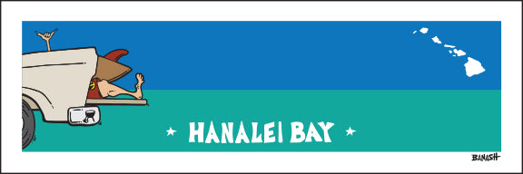 HANALEI BAY ~ TAILGATE SURF GREM ~ 8x24