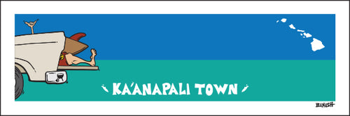 KAANAPALI TOWN ~ TAILGATE SURF GREM ~ 8x24